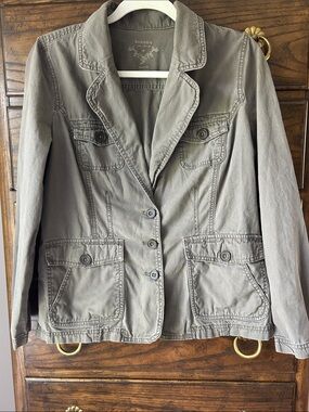 Sonoma Olive Green Utility Blazer Jacket, Size M